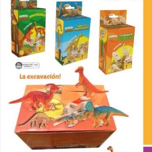 EXHIBIDOR X 12 SET DINOS, ESQUELETOS Y ANIMALES