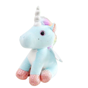 PELUCHE UNICORNIO CELESTE CON ESTRELLA