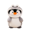 PELUCHE PINGÜINO DISFRAZ RANA GRIS 35 CM