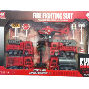 SET FIRE FIGTHING SUIT  CON VEHICULOS 10PCS 310029